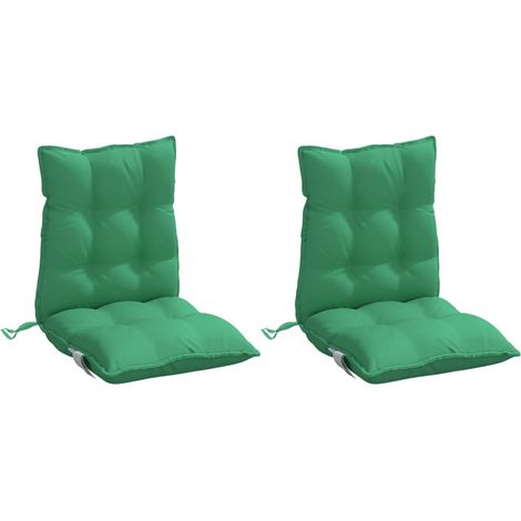 vidaXL Coussins de chaise à dossier bas lot de 2 vert tissu oxford