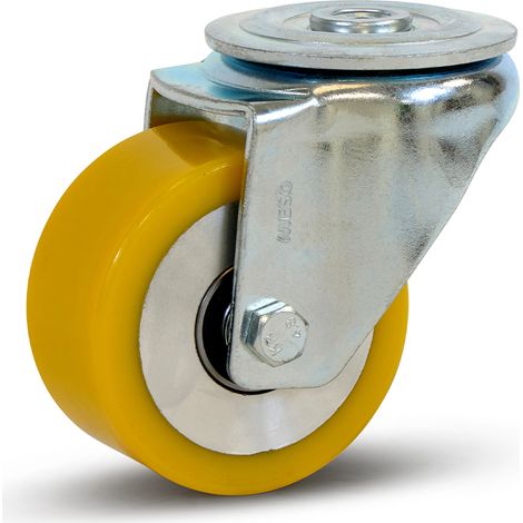 Roue pivotante lourde - MESO - PU - Trou central - 80mm - 300kg (1/2)