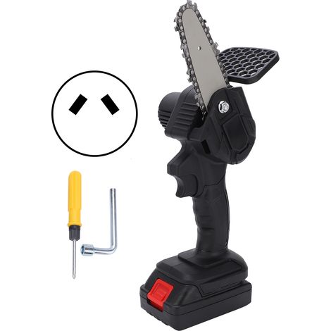 Scie à main mini 4 pouces, tronçonneuse électronique portable à une main, outil de coupe avec brosse AC100-240V, fiche AU noire (1/5)