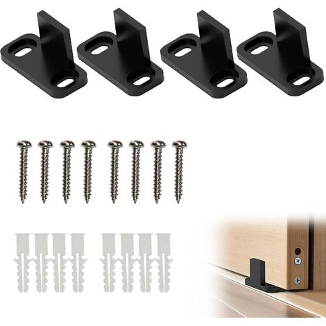 Pièces de 4,5 x 2 x 2,4 cm, guide de porte coulissante, guide de sol de porte, guide de porte coulissante multifonctionnel, guide de porte coulissante en plastique, guide de porte avec vis et tube d'e (1/5)