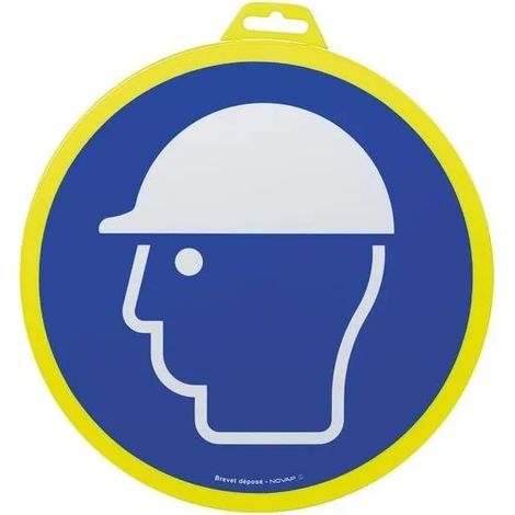 Pannello segnaletico novap helmet mandatory diametro 300 mm resistente UV (1/2)