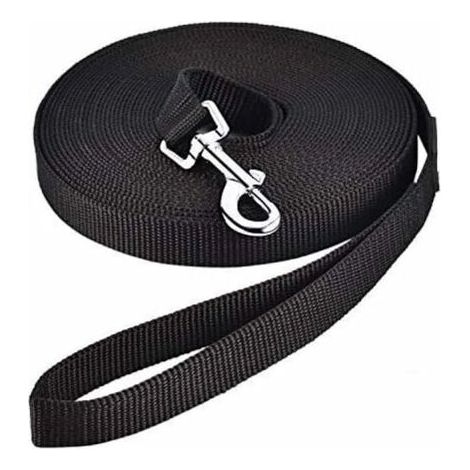Laisse pour Chien (10m Noir), Laisse de Dressage Chien avec Poignée Longe Chien Longue Sangle en Nylon Mains Libre pour Petits à Grands Chiens Animal de Compagnie Promenade Jogging (1/5)