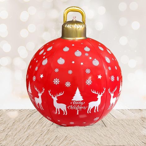 Boule de Noël décorative en PVC, décoration gonflable d'extérieur, décoration familiale avec un élan (1/5)