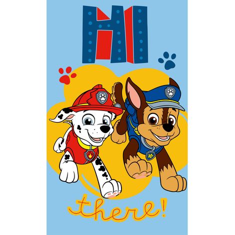Serviette maternelle pour enfant 30x50 Paw Patrol bleu