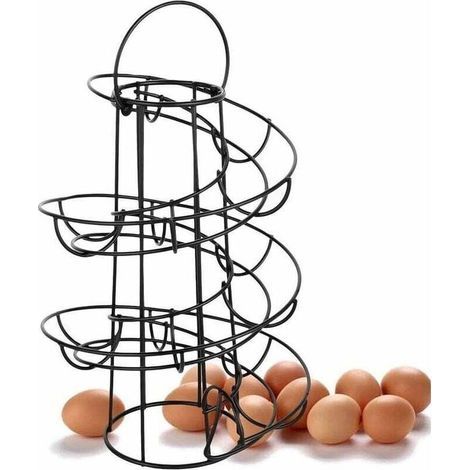 Portauova a spirale, supporto per uova in metallo, cestino per uova, dispenser per uova, portauova (1/3)