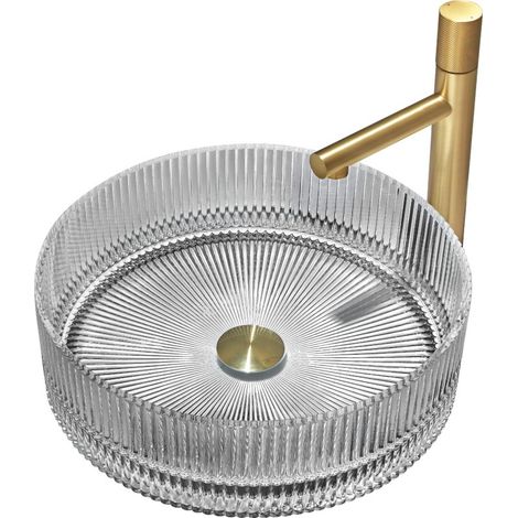 Mexen Eiva lavabo in vetro da appoggio 39 x 39 cm, grigio - 24163966 (1/2)