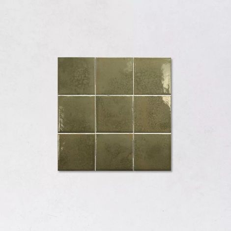 Carrelage Effet Zellige Vert BOHEMIAN Bronze Green 10x10cm (1/2)