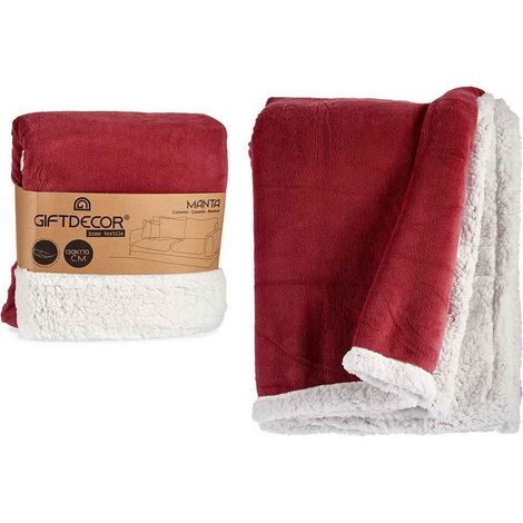 Coperta in Pile Rosa Bianco (130 x 170 cm)