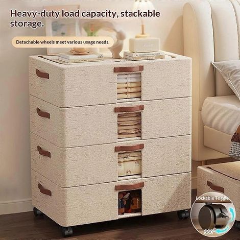 Coffre de rangement extra large à roulettes sous le lit, grande capacité, organisateur de vêtements visible, boîte de rangement anti-poussière pour la maison (1/2)