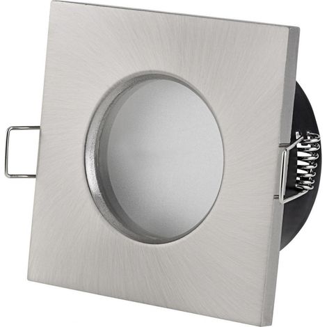TrAdE Shop Traesio - Supporto Porta Faretto Da Incasso Lampadine Led Mr16 Par16 Quadrato Acciaio 75mm - (1/3)