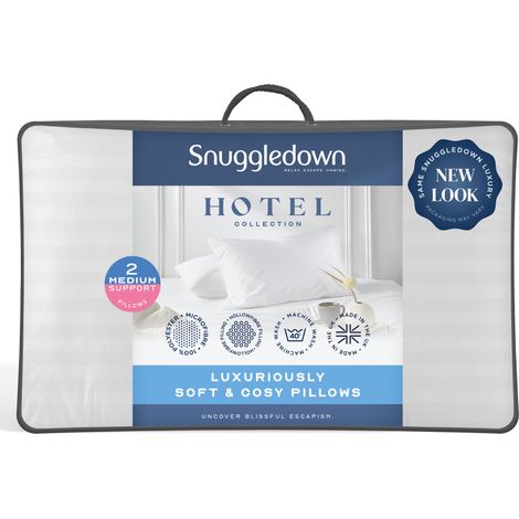 Snuggledown Hotel Luxuriously Soft & Cosy Pillow, Medium, 2 Pack