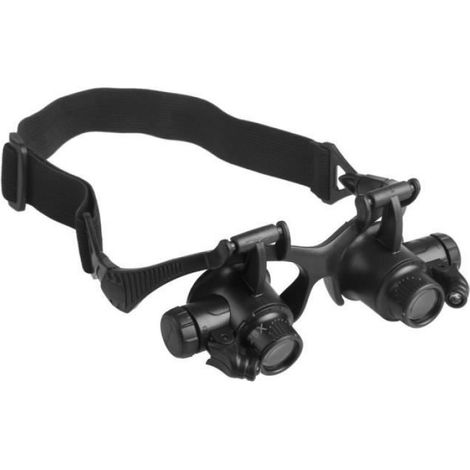 Loupe LED Double Lunettes - 10X 15X 20X 25X - Réparation Montre Bijoux - 2 Outils LED (1/4)