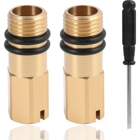 bouchon flexible, Bouchons Obturateurs M10 en Laiton - 2 Pièces pour Entrées d’Eau Chaude et Froide, Bouchon Fileté de 10 mm (1/5)