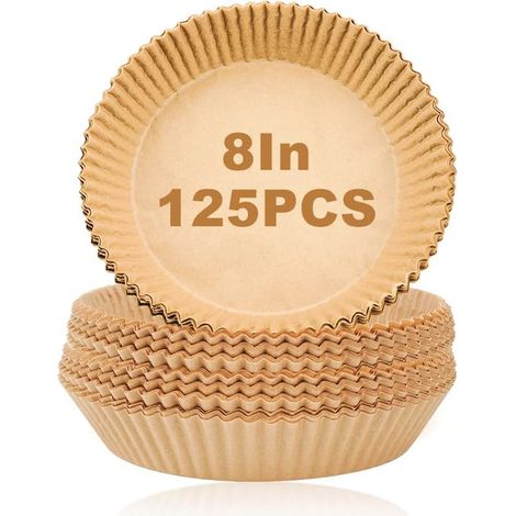 Liner Pour Friteuse À Air - Papier Laminé Non Adhérent - Compatible Micro-ondes - Sans Chlore - 125 Pièces (1/5)