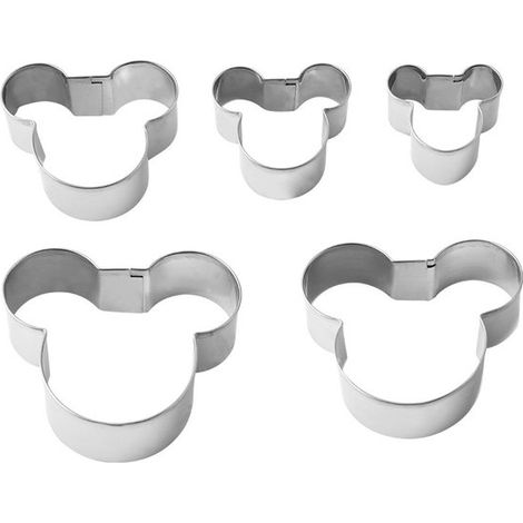 Lot de 5 emporte-pièces - Set d'emporte-pièces - Emporte-pièce ours - Différentes tailles - Argent - Emporte-pièces - Biscuits - 7,9 x 7,2 x 2,5 cm - Acier inoxydable (1/4)