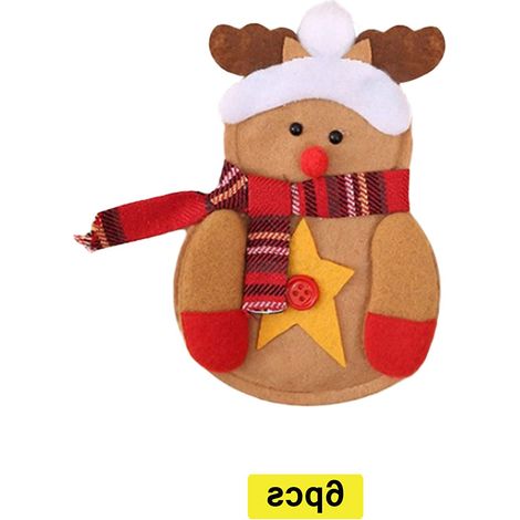 Funda Para Cubiertos - Funda Navideña Con Diseño De Papa Noel - 14 X 10 Cm - 6 Unidades (1/5)