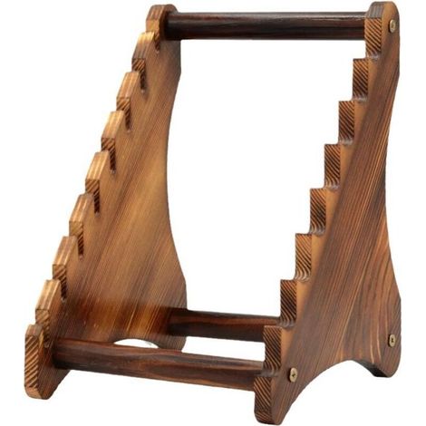 Présentoir a Couteaux en Bois a 7 Niveaux,Fixe Présentoir Collection Couteaux Pouvant Contenir Jusqu\'à 7 Couteaux pour la Maison, Restaurant,Cuisine,Comptoir,Table (1/4)
