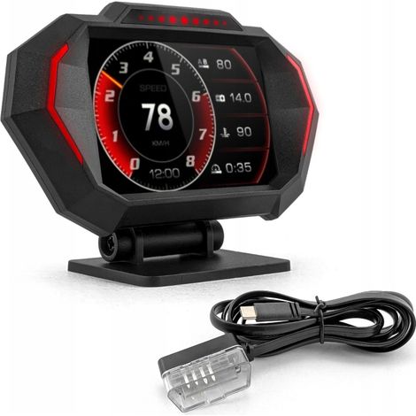 Computer di bordo HUD Display LCD OBDII USB-C GPS Cancellazione errori