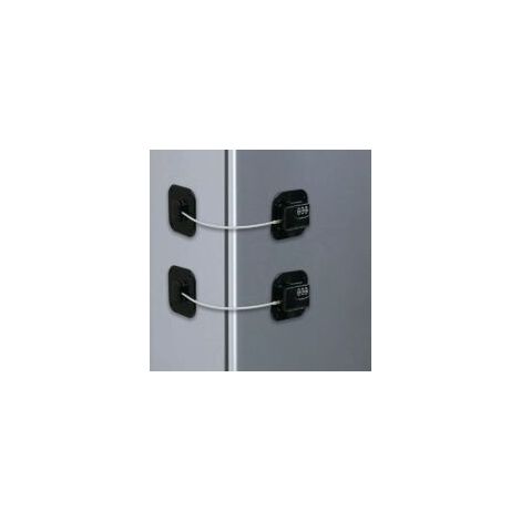 Noir 2 Serrure Frigo avec Code, Cadenas Frigo pour Enfants, Adhésive Verrou de Réfrigérateur à Combinaison, Securite Bloque pour Porte Frigo Fenêtre Placards Armoires - Crezuo (1/4)