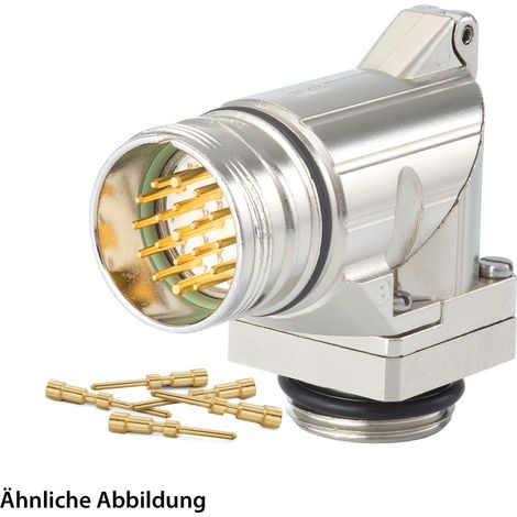 799915335K HUMMEL SET avec contacts M23 Signal Connecteur pour appareils, insert à sertir coudé Nombre de pôles 12-pôles, Prise femelle pivotante à 335 degrés Panneau avant - 1 Stück