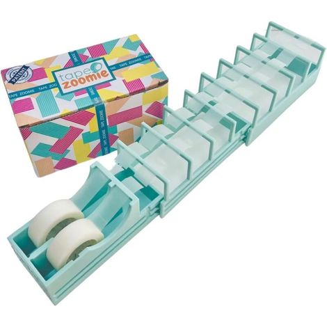 JSSEVN - Desktop tape dispenser for gift wrapping and crafts. Quickly dispenses 18 strips of tape. Blade-free, compact. (1/5)