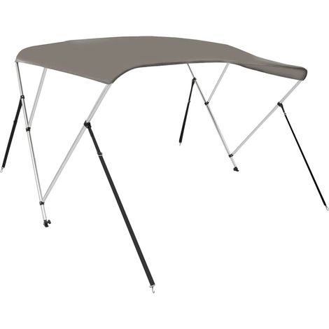 Auvent bimini à 3 arceaux gris 183x196x137 cm (1/5)