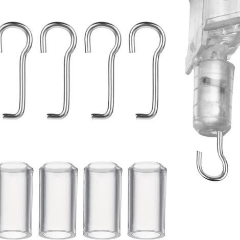 8 jeux d'accessoires pour tringles de commande d'inclinaison de stores vénitiens, avec crochets et anneaux en caoutchouc, pour stores vénitiens horizontaux et verticaux. (1/5)
