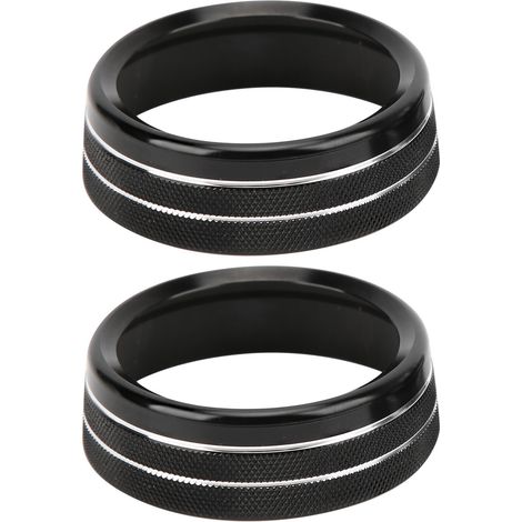 Garnitures de bouton de climatisation, 2 pièces, anneaux de décoration noirs de remplacement pour Ford Mustang/Focus (1/5)