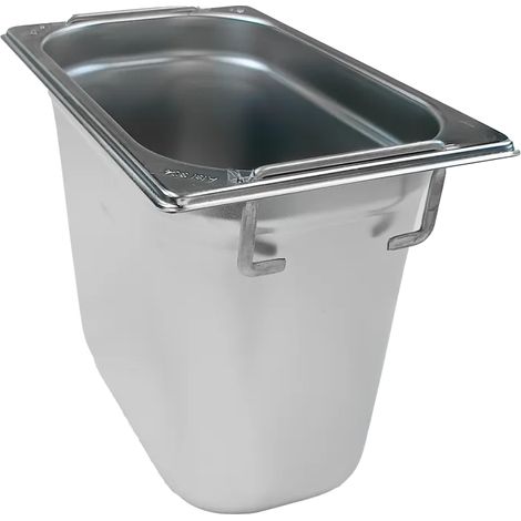 Bac gastronorme GN 1/4 - 200 poignées escamontables en inox REDFOX - GN 1/4-200 U - REDFOX