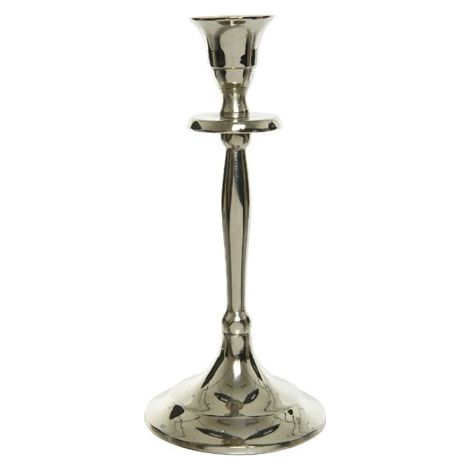 PORTA CANDELE IN ALLUMINIO COLORE SILVER H20CM