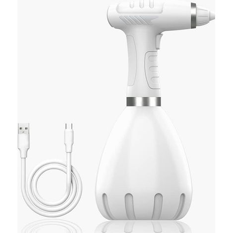 Flacon Pulvérisateur électrique pour Plantes, 1 L, Arrosoir électrique, 2 Modes D'arrosage Automatique des Plantes avec Bec Réglable pour Jardin, Fertilisation, Nettoyage(Blanc) (1/5)