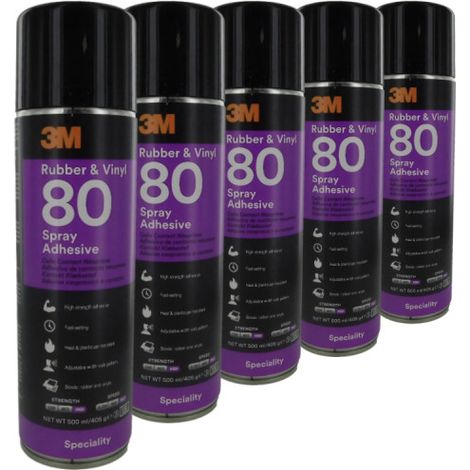 Lot de 5 colles en aérosol 3M Scotch-Weld 80 néoprène - 500 ml (1/2)
