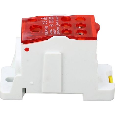Boîte de Distribution de Bornes, Boîte de Rail DIN 690V 160a Boîte de Fil à Bornes à Rail DIN avec des Ports de Sortie de Fil Multiples pour les Applications d'électricité (rouge) (1/5)