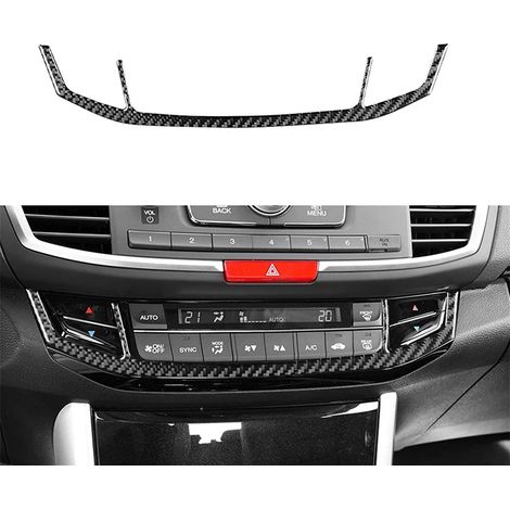 Habillage de console de climatisation automobile, style fibre de carbone, autocollant décoratif, accessoire auto compatible avec Honda Accord 2013-2017 (1/5)