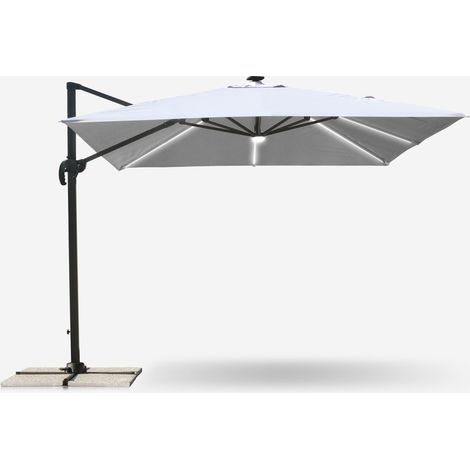 Ombrellone giardino anti uv con Luce Solare Led quadrato 3x3m braccio alluminio Paradise