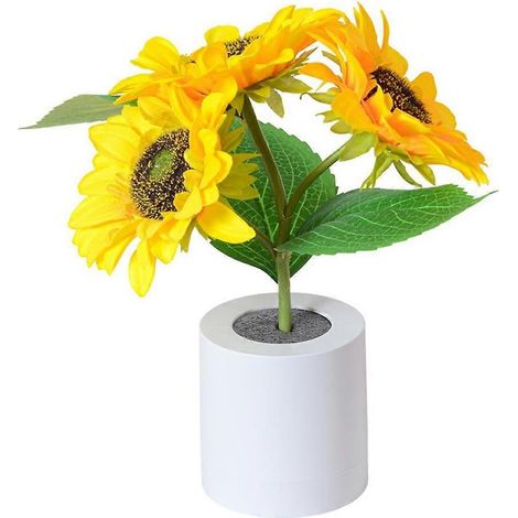 Online Store - Veilleuse LED rechargeable effet tournesol, décoration de chevet pour chambre à coucher, lumière d'ambiance (1/5)