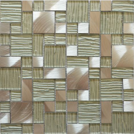 MOSAIQUE VERRALU STRIE BLANC 1 PLAQUE 30 x 30 CM CASA LINEA