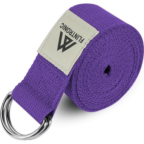 Yoga Strap, Adjustable Yoga Belt, Cotton Strap Yoga Strap, Yoga Belt with Metal D-Loop Closure, for Yoga Pilates Gym Dance, Beginners and Confirmed Yogis (1/5)