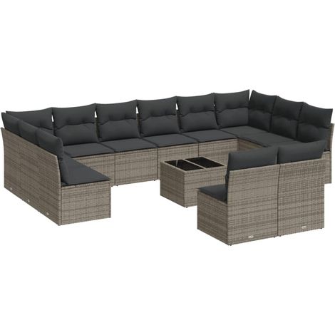Maison Exclusive - Set sofás de jardín con cojines 13 piezas ratá (1/3)