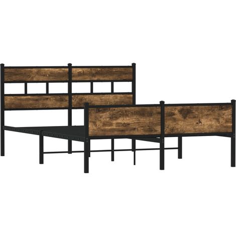 Estructura de cama sin colchón madera roble ahumado 140x190 cm vidaXL