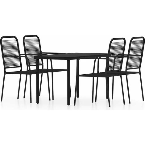 Maison Exclusive - Set Mobili da Pranzo per Giardino 5 pz Nero (1/5)