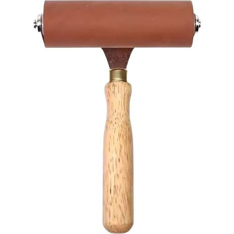 Rouleau en caoutchouc souple, idéal pour les outils de construction, notamment pour les rubans antidérapants, l'impression, l'encre et les outils de tamponnage (marron, 7,5 cm)