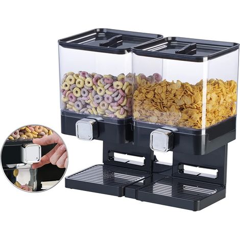 Boîte de rangement en verre JeiibrZui - Grand récipient hermétique pour céréales et noix - Idéale pour une cuisine bien organisée - Design en verre transparent (1/5)