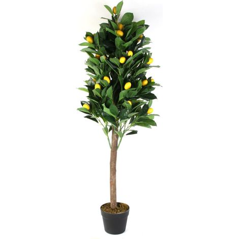 Plante Artificielle en Pot "Citronnier" 120cm Vert (1/2)