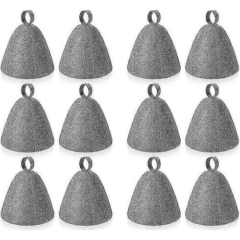Lot de 12 bonnets de sauna en feutre, protection de la tête et bonnet absorbant pour sauna, douche, bain et hammam. (1/5)