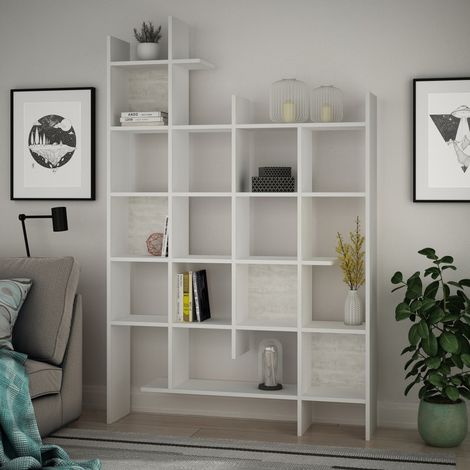 Bücherregal aus weißem Melamin Manco 122x188x25,5 cm