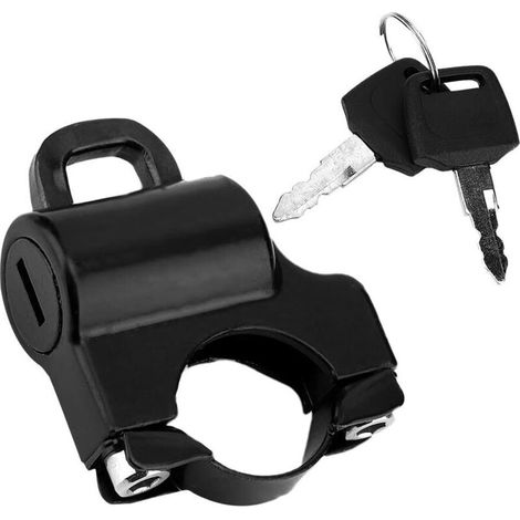 SABIR Cadenas pour casque de guidon -22mm Verrou de casque de guidon de moto, Cadenas de sécurité universel pour casque de moto avec 2 clés (Noir) (1/5)