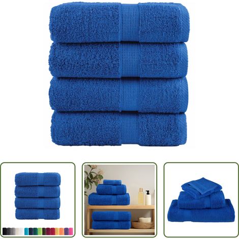 vidaXL Waschhandtuch -  Premium-Waschtücher SOLUND 4 Stk. Blau 30x30 cm 600 g/m² (1/5)