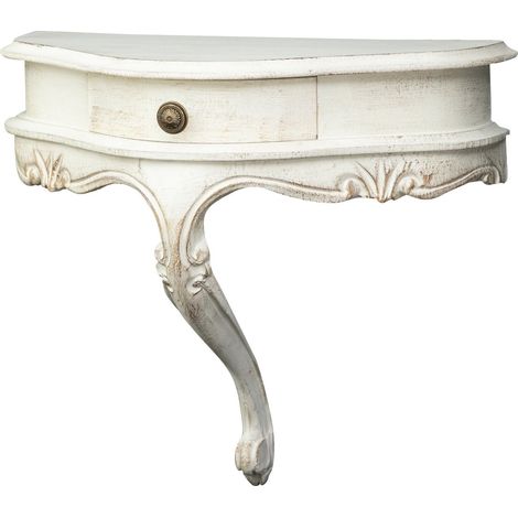 Étagère Murale en Bois Finition Blanc Antique - L43 x Pr21 x H39 cm - Étagère d'angle Cuisine - Made in Italy - Étagère (1/4)