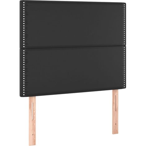 Maison Exclusive - Cabecero de cama negro 100x5x118/128 cm piel s